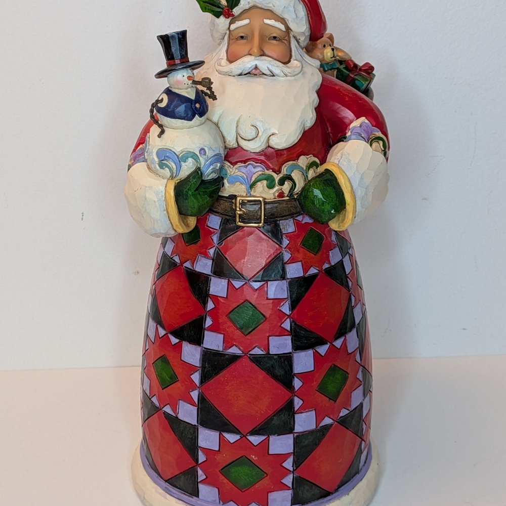 Jim Shore Festive Santa Claus Figurine Carrying Gifts Spreading Joy 4022919 READ